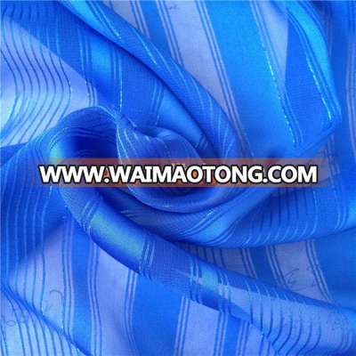 wholesale 75D polyester stripe silver jacquard fabric for lady dress